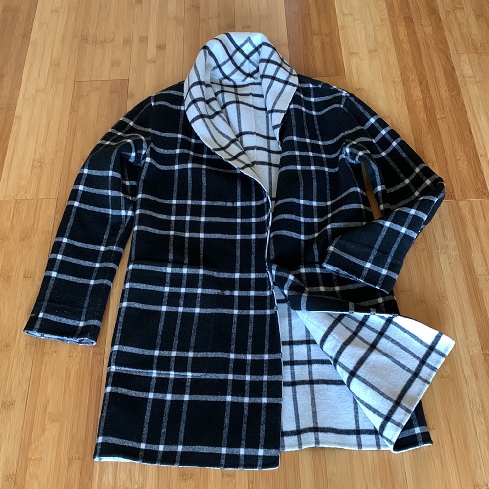 🖤Plaid double face wool reversible 2-in-1 coat FIRM📍EXTRA PICS📍 - Picture 12 of 16